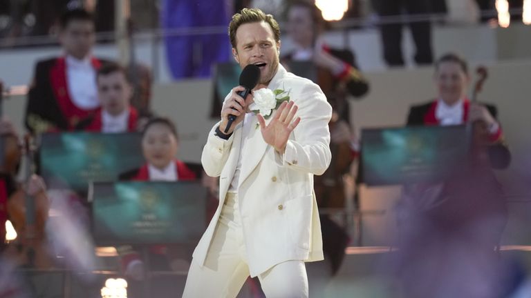 Olly Murs performs during the Coronation Concert held in the grounds of Windsor Castle, Berkshire, to celebrate the coronation of King Charles III and Queen Camilla. Picture date: Sunday May 7, 2023.