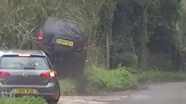 Banned driver ploughs into tree