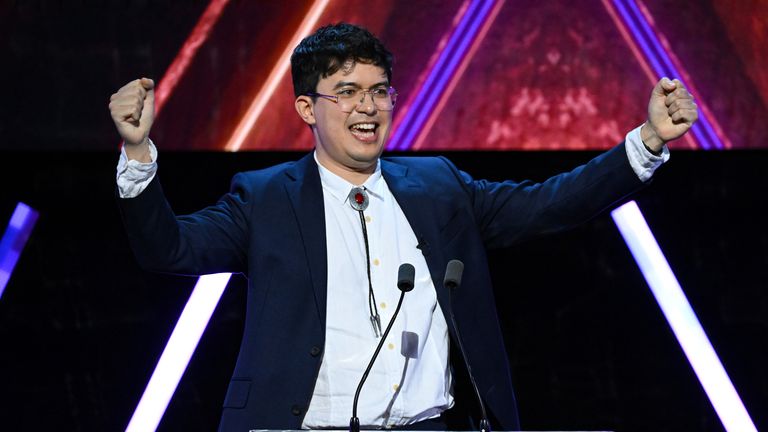 Phil Wang hosts the BAFTA Games Awards 2024 at the Queen Elizabeth Hall on 11 April. Pic: BAFTA
