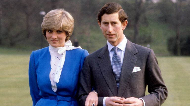 Prince Charles and Lady Diana Spencer pose for their engagement photo in 1981. Pic: PA