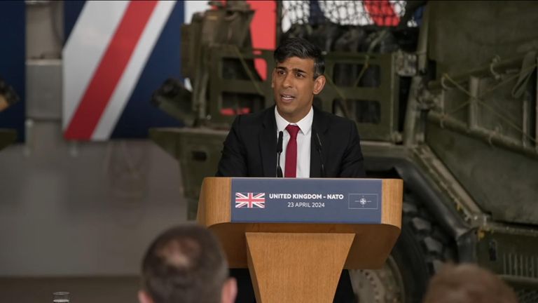 Rishi Sunak delivers news conference in Poland 