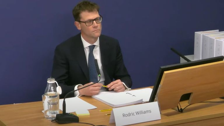 Rodric Williams gives evidence to the inquiry. Pic: POHI