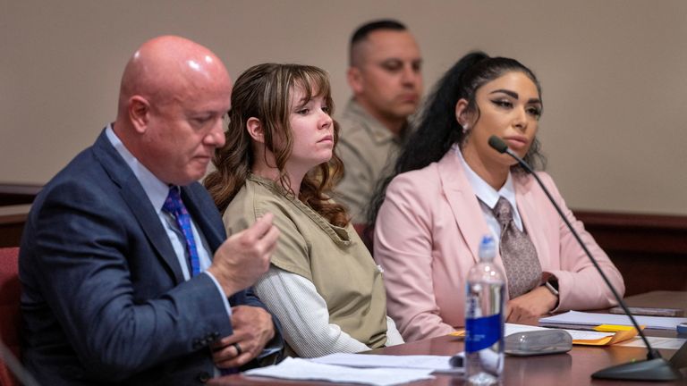 Hannah Gutierrez during her sentencing hearing. Pic: Eddie Moore/Reuters