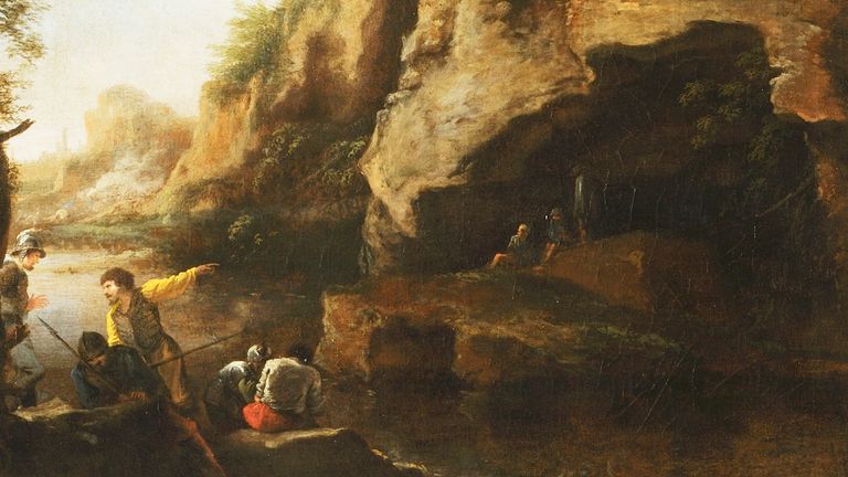 Salvator Rosa&#39;s A Rocky Coast, With Soldiers Studying A Plan.
Pic: Christ Church Picture Gallery