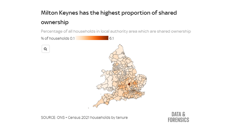 Map of shared ownership