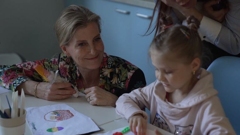 Sophie met Ukrainian children, including from displaced families