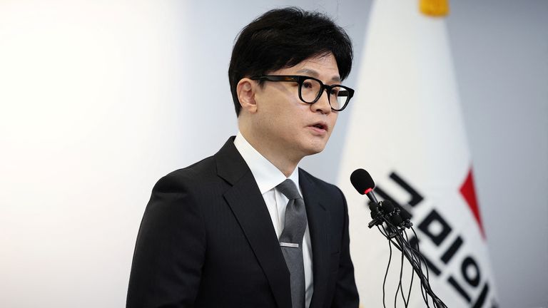Han Dong-hoon, leader of the ruling People Power Party, said he would step down. Pic: Reuters