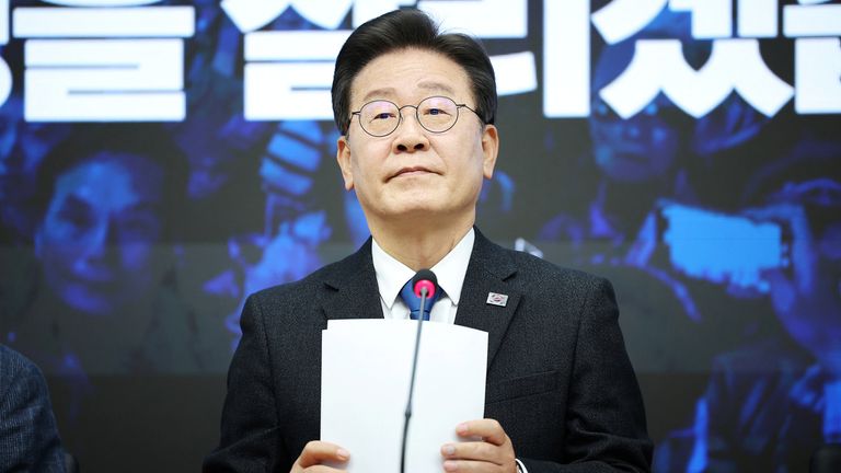 Lee Jae-myung, leader of the main opposition Democratic Party. Pic: Reuters