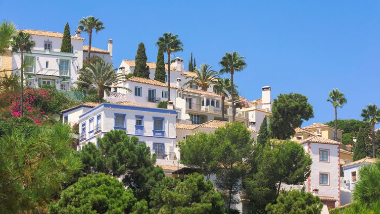 Houses along a hillside outside Marbella, Costa del Sol, in Spain. Pic: iStock