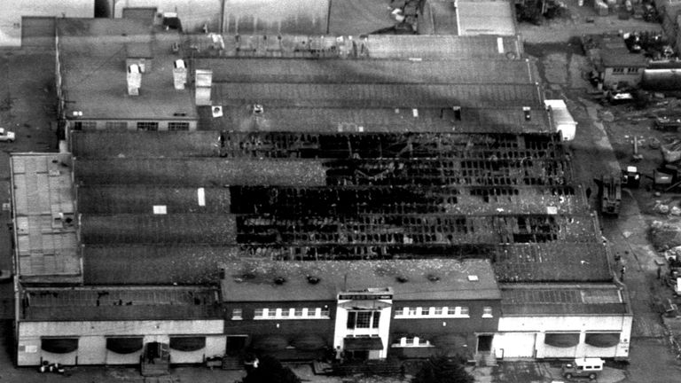 File photo dated 14/2/1981 of the fire-blackened Stardust Disco in Artane, Dublin, where in the early hours 48 youngsters perished in a fire. A verdict of unlawful killing has been returned by the jury of the Stardust Fire inquests for all 48 people who died in the 1981 Dublin nightclub disaster. Issue date: Thursday April 18, 2024.