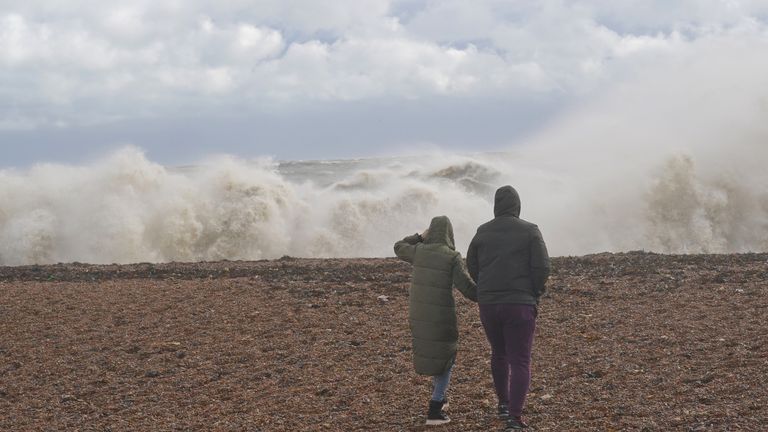 Waves crash into Dover, Kent, during Storm Sealand in November 2023. File image:PA
