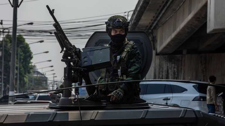 A Thai soldier in Mae Sot, which borders Myanmar. Pic: Steven Note/picture-alliance/dpa/AP