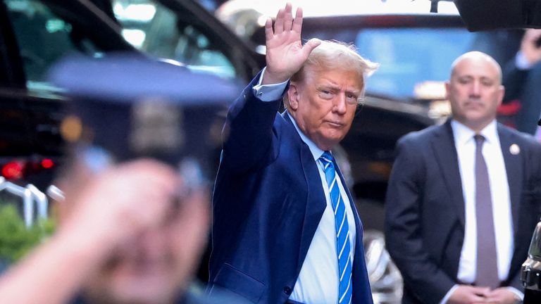 Donald Trump  outside Trump Tower.
Pic: Reuters