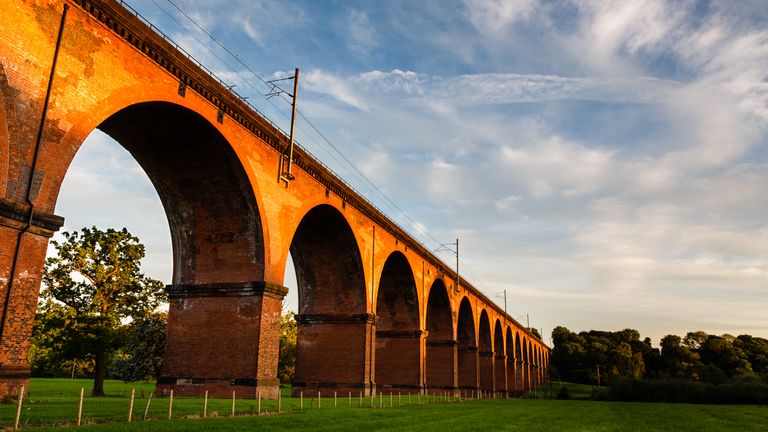 Sunset over the Twemlow Railway Viaduct at Holmes Chapel, where Harry Styles grew up. PictureiStock