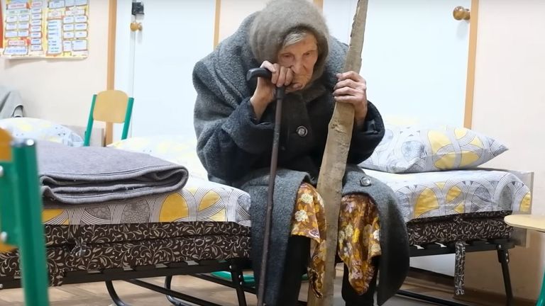Lidia Stepanivna says she is left with nothing after leaving Ukraine on foot 