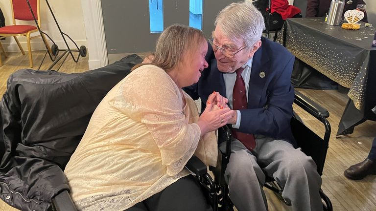 File photo dated 12/01/24 of D-Day veteran Bill Gladden with daughter Linda Durrant arriving at the surprise party for his 100th birthday in Haverhill, Suffolk. 100-year-old WWII veteran William &#39;Bill&#39; Gladden, who flew into Normandy on D-Day, died this morning at his home in Haverhill, Suffolk, the Taxi Charity for Military Veterans has announced. Issue date: Wednesday April 24, 2024.


