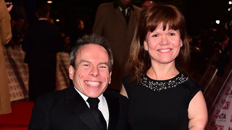 Warwick and Samantha Davis pictured at the 2015 National Television Awards. Pic: PA