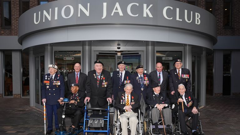 The veterans gathered at the Union Jack Club. Pic: PA