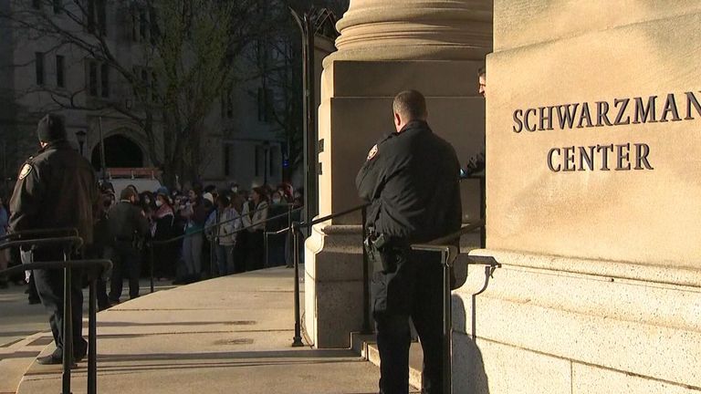 Police were at the prestigious Yale University on Monday