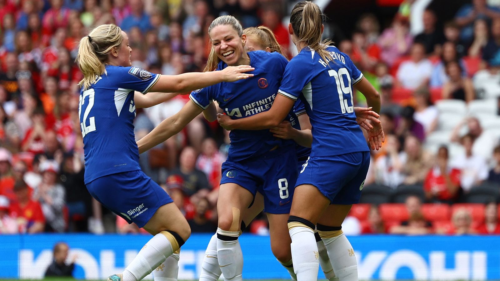 Chelsea win Women's Super League after beating Man Utd 6-0 in Hayes' last match