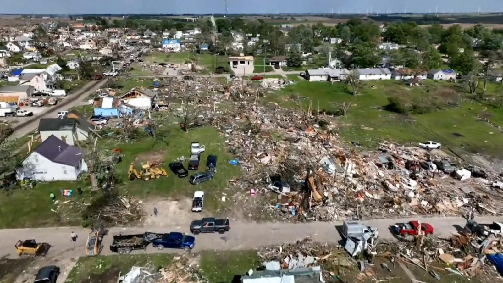 Iowa tornado: Drone footage reveals widespread damage | US News | Sky News