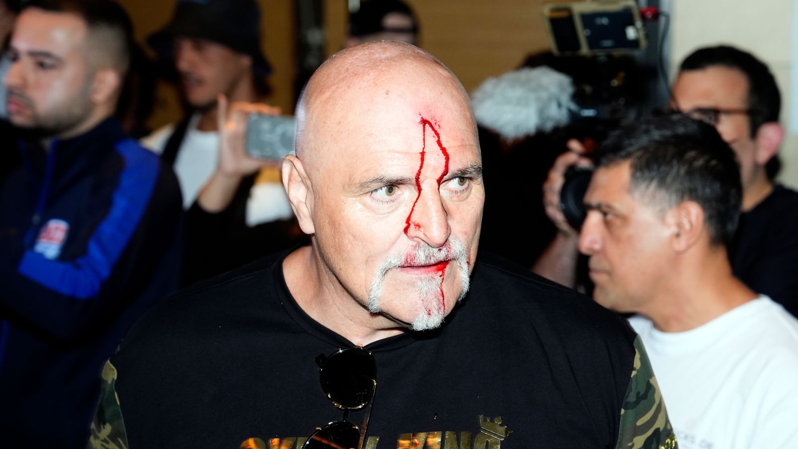 Tyson Fury's dad headbutts member of Oleksandr Usyk's entourage at media day fracas