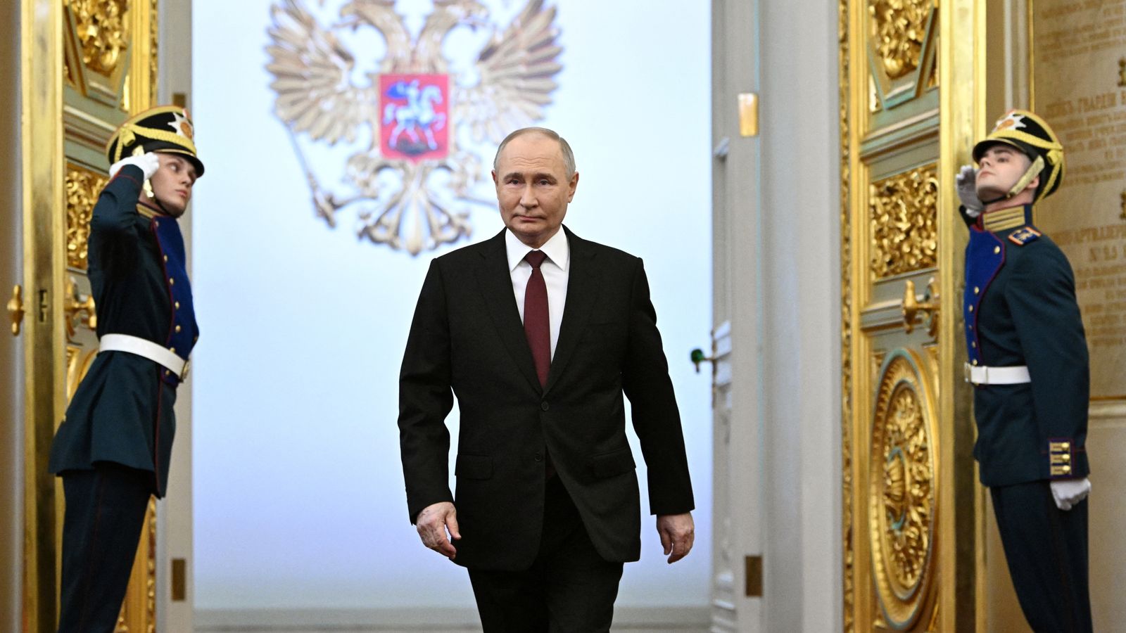 Vladimir Putin thanks soldiers 'fighting for motherland' as he is inaugurated for fifth time