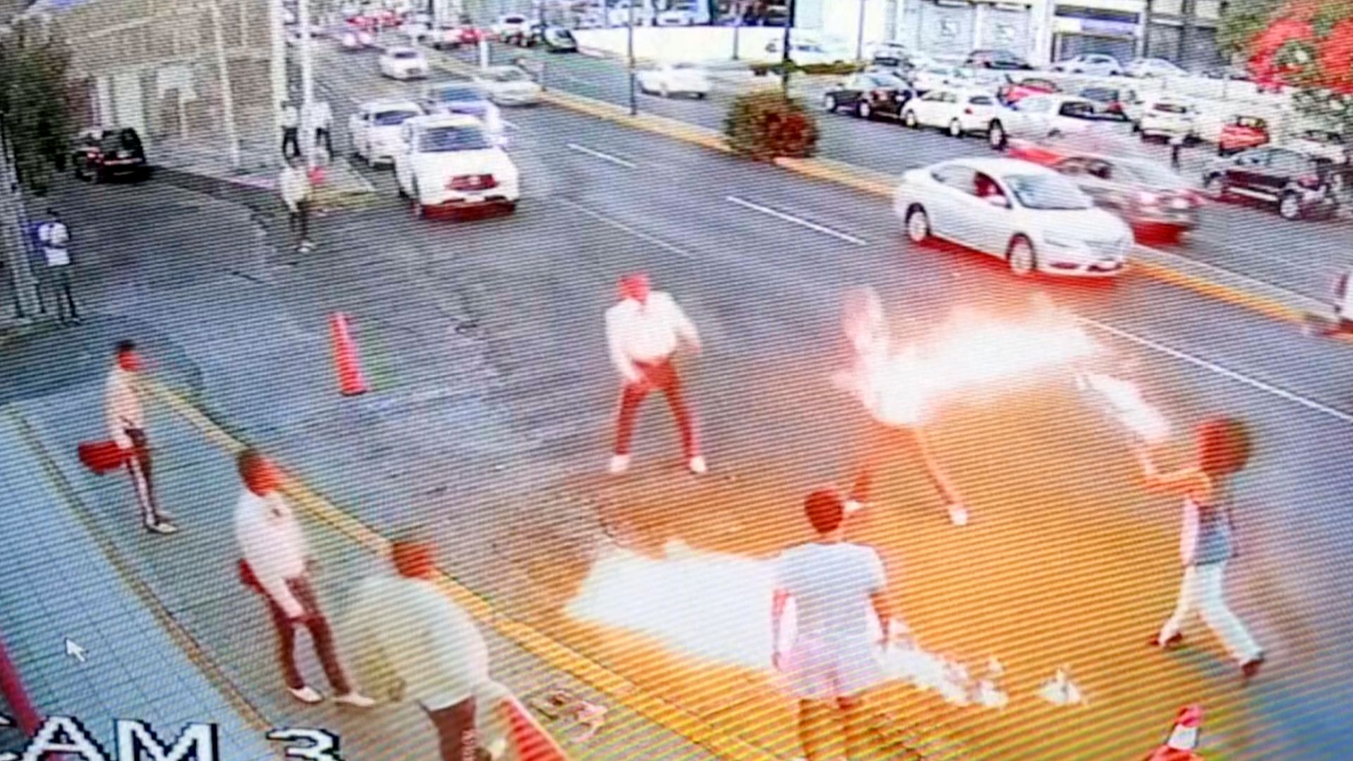Fire-breather fights off marauding mariachis in 'turf war over tips'