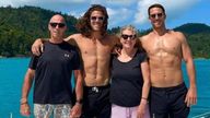 Australian brothers Jake and Callum Robinson with their parents. 