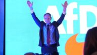 The AfD&#39;s Björn Höcke greets supporters at an event