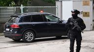 Special Criminal Court In Pezinok
A police car brings a man accused of assassinating Prime Minister Robert Fico to the Specialized Criminal Court in Pezinok for questioning, May 18, 2024, Slovakia. Photo/Vaclav Salek (CTK via AP Images)


Photo Details
ID:	24139328749659
Submission Date:	May 18, 2024 09:08 (GMT)