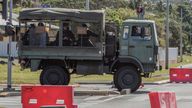 French gendarmes patrol the streets in Noumea, New Caledonia, Thursday May, 16, 2024. France has imposed a state of emergency in the French Pacific territory of New Caledonia. The measures imposed on Wednesday for at least 12 days boost security forces&#39; powers to quell deadly unrest that has left four people dead, erupting after protests over voting reforms. (AP Photo/Cedric Jacquot)