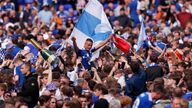 Ipswich Town players celebrate promotion to the Premier League. Pic: Reuters
