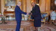 King Charles III during an audience with Prime Minister of Fiji, Sitiveni Rabuka, at Buckingham Palace today. Pic: PA