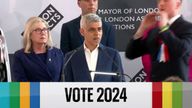Britain first candidate (R) interrupts Sadiq Khan&#39;s victory speech and heckles him
