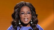 Oprah Winfrey speaks to the audience during the 55th NAACP Image Awards, Saturday, March 16, 2024, at The Shrine Auditorium in Los Angeles. (AP Photo/Chris Pizzello)