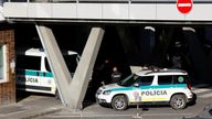 Pic: Reuters
Police vehicles are parked outside F.D. Roosevelt University Hospital where Slovak Prime Minister Robert Fico was taken after a shooting incident in Handlova, in Banska Bystrica, Slovakia, May 16, 2024. REUTERS/Leonhard Foeger