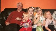 Roger Allen with his grandchildren. Pic: Keren Simpson