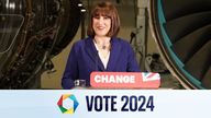 Pic: Stefan Rousseau/PA 
Shadow chancellor Rachel Reeves delivers a speech during a visit to Rolls-Royce in Derby, while on the General Election campaign trail. Picture date: Tuesday May 28, 2024. PA Photo. See PA story POLITICS Election Labour. Photo credit should read: Stefan Rousseau/PA Wire