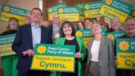 Leader of Plaid Cymru, Rhun ap Iorwerth during the launch of the party's General Election campaign.
Pic: PA