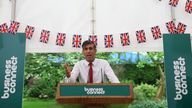 Pic: PA
Prime Minister Rishi Sunak speaks in the garden of 10 Downing Street, London, as he hosts the second Farm to Fork summit, for members of the farming and food industries. Picture date: Tuesday May 14, 2024.