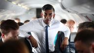 Pic: Reuters
Britain&#39;s Prime Minister and Conservative Party leader Rishi Sunak speaks to journalists on the plane on their way to Staffordshire, Britain May 24, 2024. HENRY NICHOLLS/Pool via REUTERS