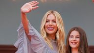 Sienna Miller with her daughter Marlowe at Cannes. Pic: Daniel Cole/Invision/AP