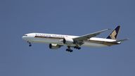 A Singapore Airlines Boeing 777-300ER was involved. File pic