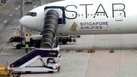 The Boeing 777-300ER aircraft of Singapore Airlines, is parked  at Suvarnabhumi International Airport.
Pic AP