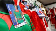Director of Smiffys, Elliott Peckett, speaks by a display of fancy dress at their facility in Gainsborough, Britain December 7, 2016. Picture taken December 7, 2016. REUTERS/Darren Staples