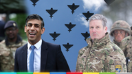 Prime Minister Rishi Sunak, left, will attack Sir Keir Starmer, right, on defence as the country heads to the polls