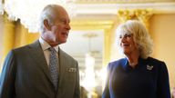 EMBARGOED TO 2200 THURSDAY MAY 2 King Charles III and Queen Camilla after being presented with the Coronation Roll, an official record of their Coronation, at Buckingham Palace, central London. Picture date: Wednesday May 1, 2024.