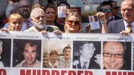 Victims and campaigners outside Central Hall in Westminster.
Pic; PA