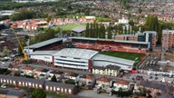 AFC Wrexham&#39;s The Racecourse Ground. Pic: PA